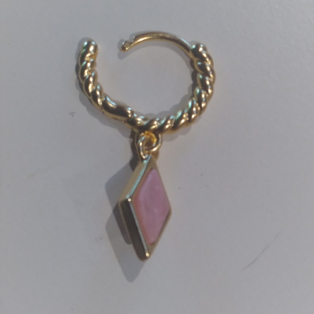 ✨️Madewell✨️Stone Collection Rhodonite  Small Hoops 💥💥 - Picture 4 of 8